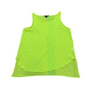 Vintage Theory Neon Yellow Sheer Tank Top Y2K